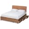 Baxton Studio Eleni Modern Ash Walnut Brown Finished Wood Full Size 3-Drawer Storage Bed 175-9428-9620-Zoro - alternate 2